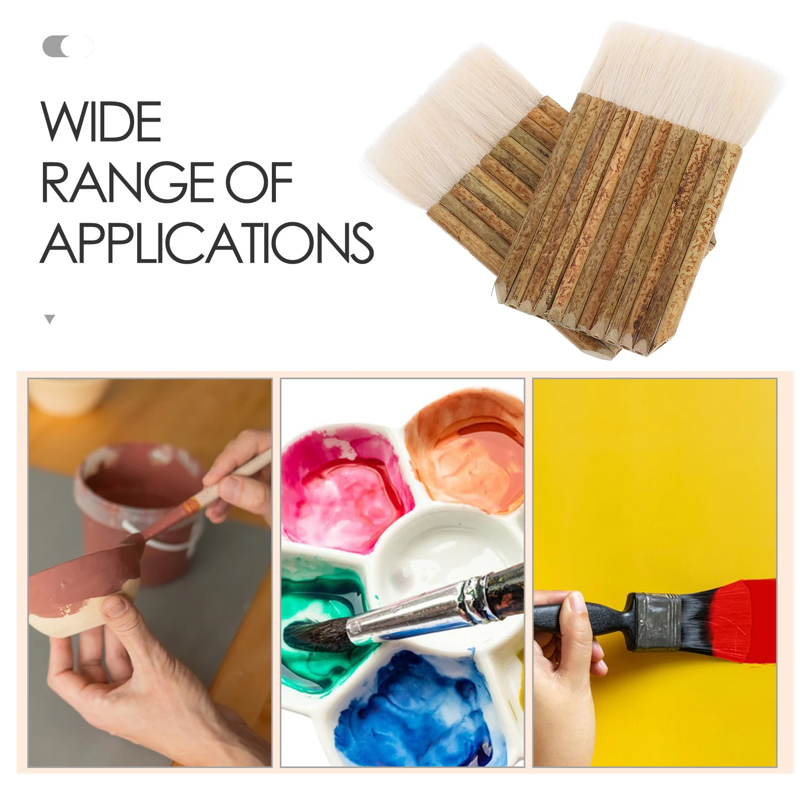 قطعتان من فرش هيك الشعر الناعمة ذات الشكل المستطيل مثالية للرسم واللصق والغسيل والحرف المائية والزيت والأكريليك #5