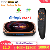 HK1 RBOX X4 Android 11 Amlogic S905X4 Smart TV BOX 1000M 4K 8K 4G 32G 64G 128G AV1 2.4G/5G Dual Wifi Media Player Set Top Box