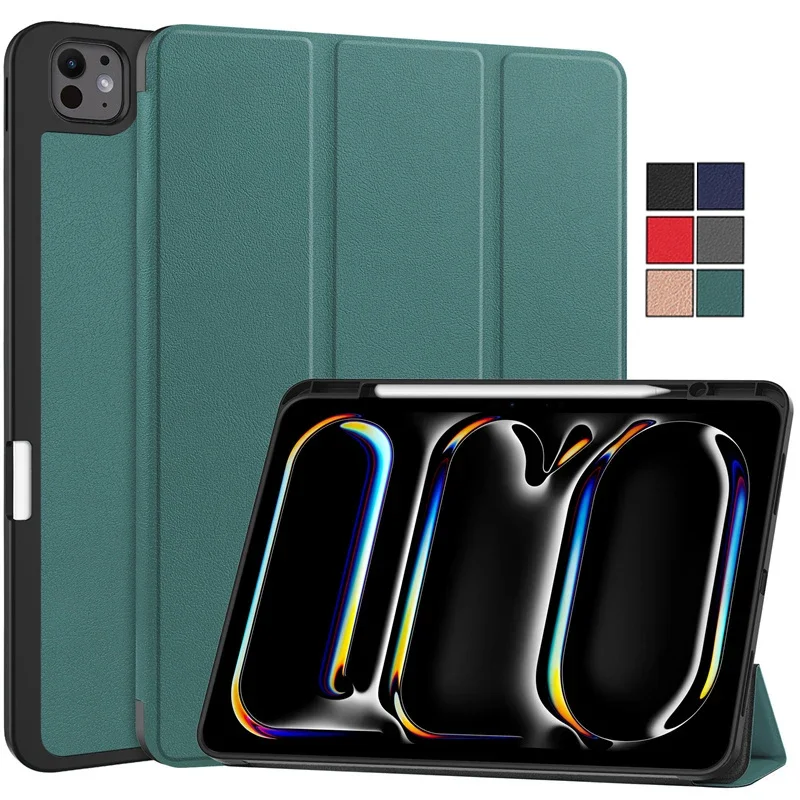 

For Funda iPad Pro 13 Inch 2024 Case Folding Stand Magnetic Soft TPU Smart Cover for iPad Pro 13 M4 2024 7th Generation Case