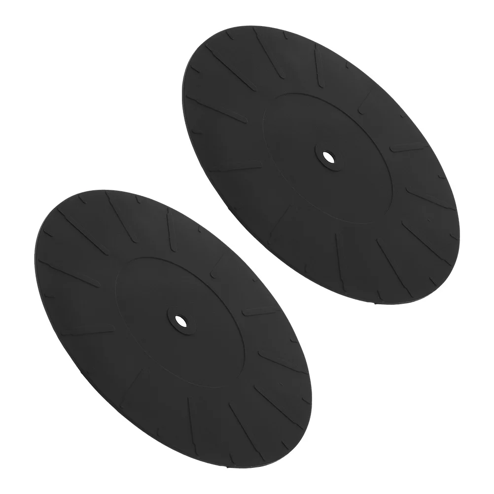 

2pcs Silicone Record Player 170MM Vinyl Vinyl Mat Mat Anti-slip Static-proof Round Compatible DJ Equipment Accessories