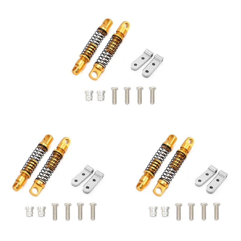A63T-3 Set For WPL D12 RC Car Metal Rear Shock Absorber Damper With Mount Fixed Seat Upgrades Parts Accessories,3