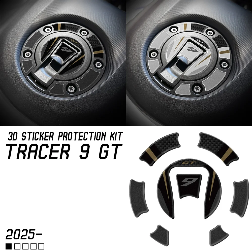 For Tracer 9 GT 2025 Accessories Tracer 9gt Stickers Motorcycle Fuel Tank Cover Protection 3D Gel Stickers