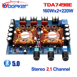 Woopker Bluetooth 5.0 Audio Power Amplifier Board TDA7498E 160W*2+220W 2.1 Channel Subwoofer Stereo Amp 12~32V