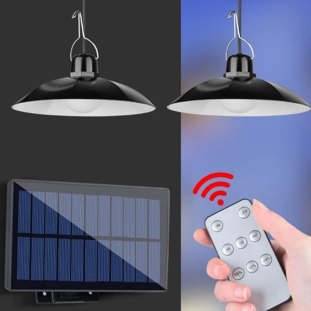 Waterproof Solar Pendant Light Single Double-Head Design Solar Powered LED Chandelier with Remote Control Led Hanging