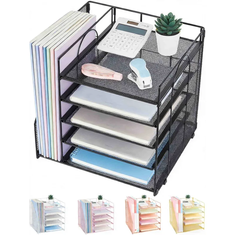 

Настольный многоуровневый органайзер для файлов, 5-слойная подставка для документов, коробка для хранения, держатель для файлов, архивный стеллаж, офисные принадлежности