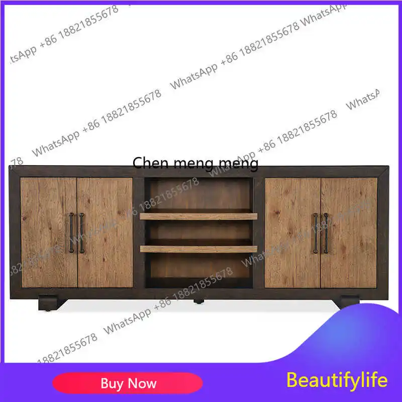 contrasting color solid wood bookcase living room storage display cabinet French small apartment multi-layer storage bookshelf