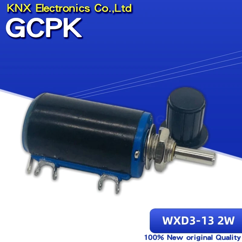 1 stücke WXD3-13 2W Potentiometer + 1 knopf 100 200 220 470 680 1 K 2,2 K 3,3 K 4,7 K 5,6 K 6,8 K 10K 22K 33K 47K 100K Ohm WXD3-13-2W