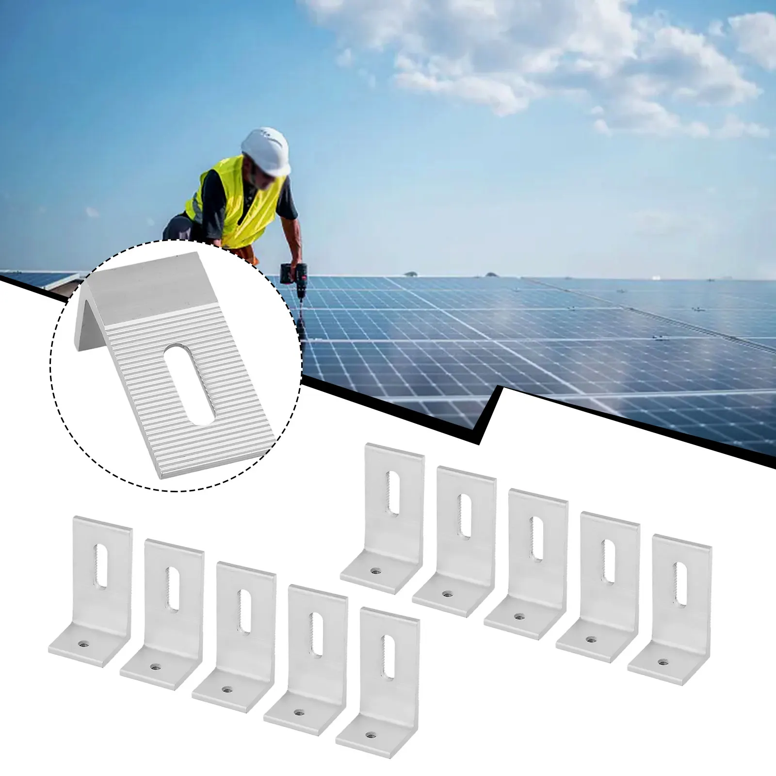 Solar Panel Mounting Bracket 90 Degree L BracketFor RV Boat Off Grid Roof Alloy Photovoltaic Bracket L Foot Solar Mount Acces