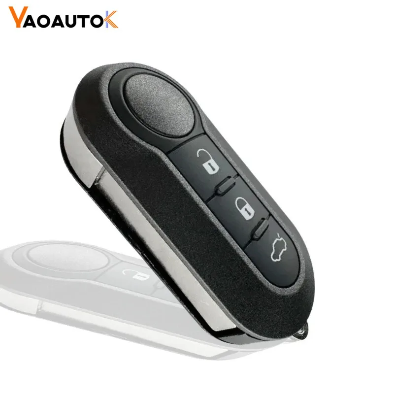 Keyless Shell Fob For Fiat 500 Panda Punto Bravo Good Quality Remote Car Key Shell Case Entry Remote SIP22 With Blade 3 Buttons