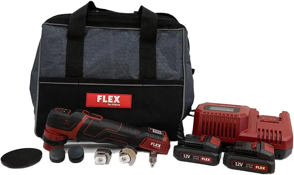 Flex Pxe 80 12.0 Ec Value Kit - Cordless Design - 2 Batteries - Backing Plate Quick Disconnect