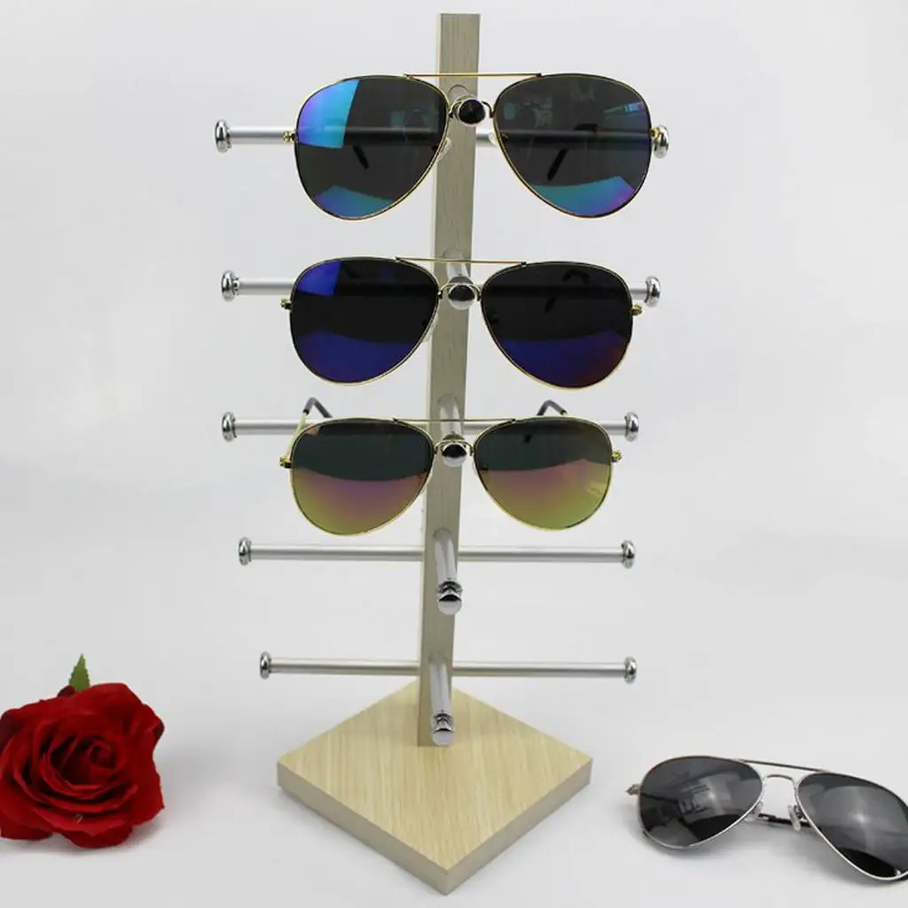 منظم تخزين النظارات من الخشب الحبوب، رف عرض النظارات الشمسية، حامل النظارات للملحقات #3