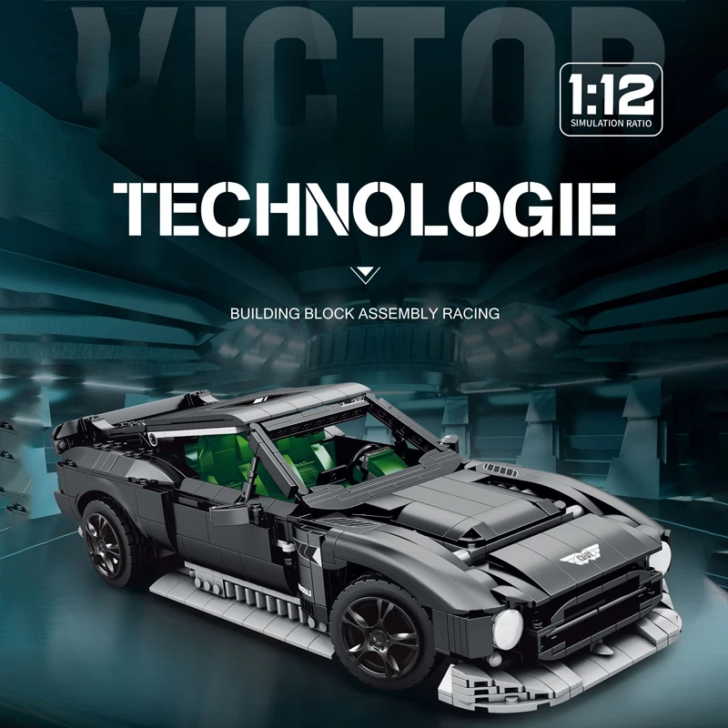 Technicial Racing Car Marting VICTOR 1:12 Model 1638PCS Sport Race Cars Building Blocks Brick for Car Lovers Birthday Gift