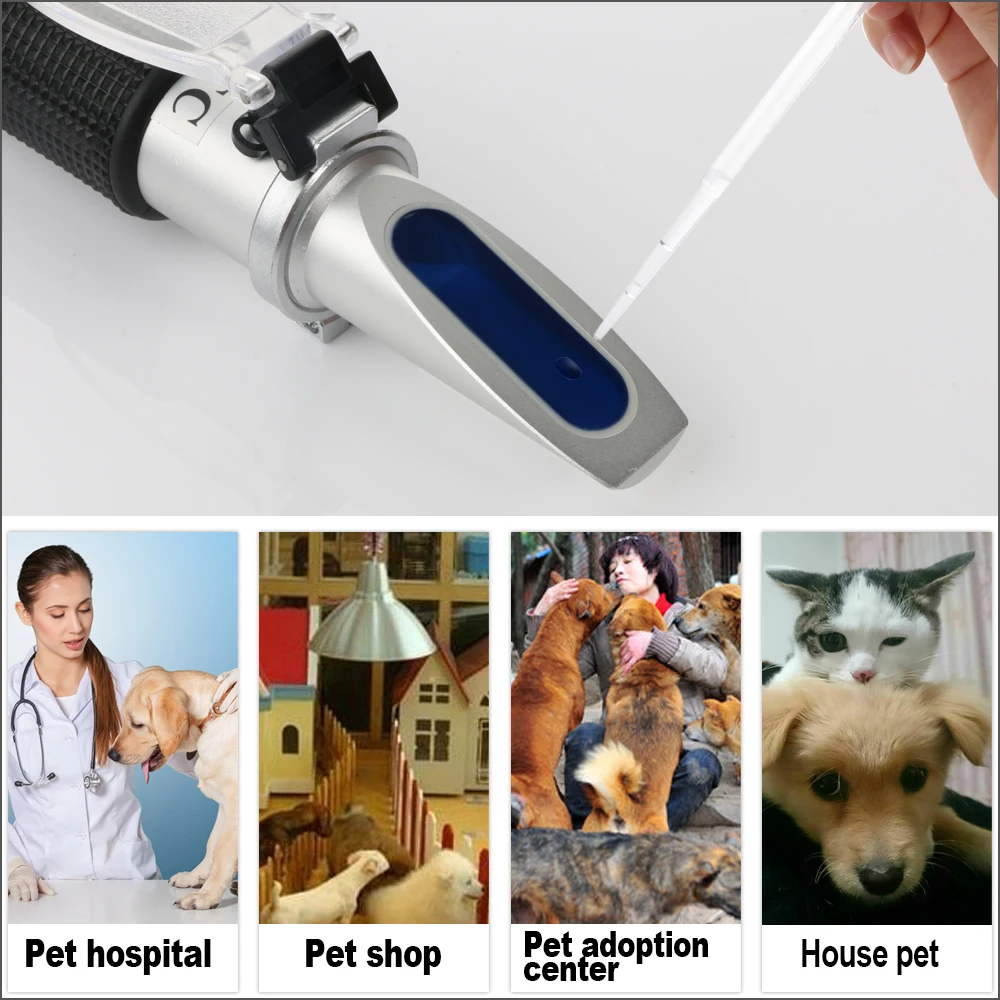 RZ Refractometer Pet Urine Specific Gravity Handheld Veterinary Serum Plasma Protein Hemoglobin Tester Refractometer