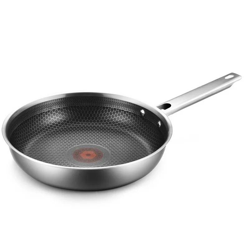 

Temperature-sensitive 304 stainless steel pan Double-sided honeycomb non-stick pan Household pancake steak frying pan