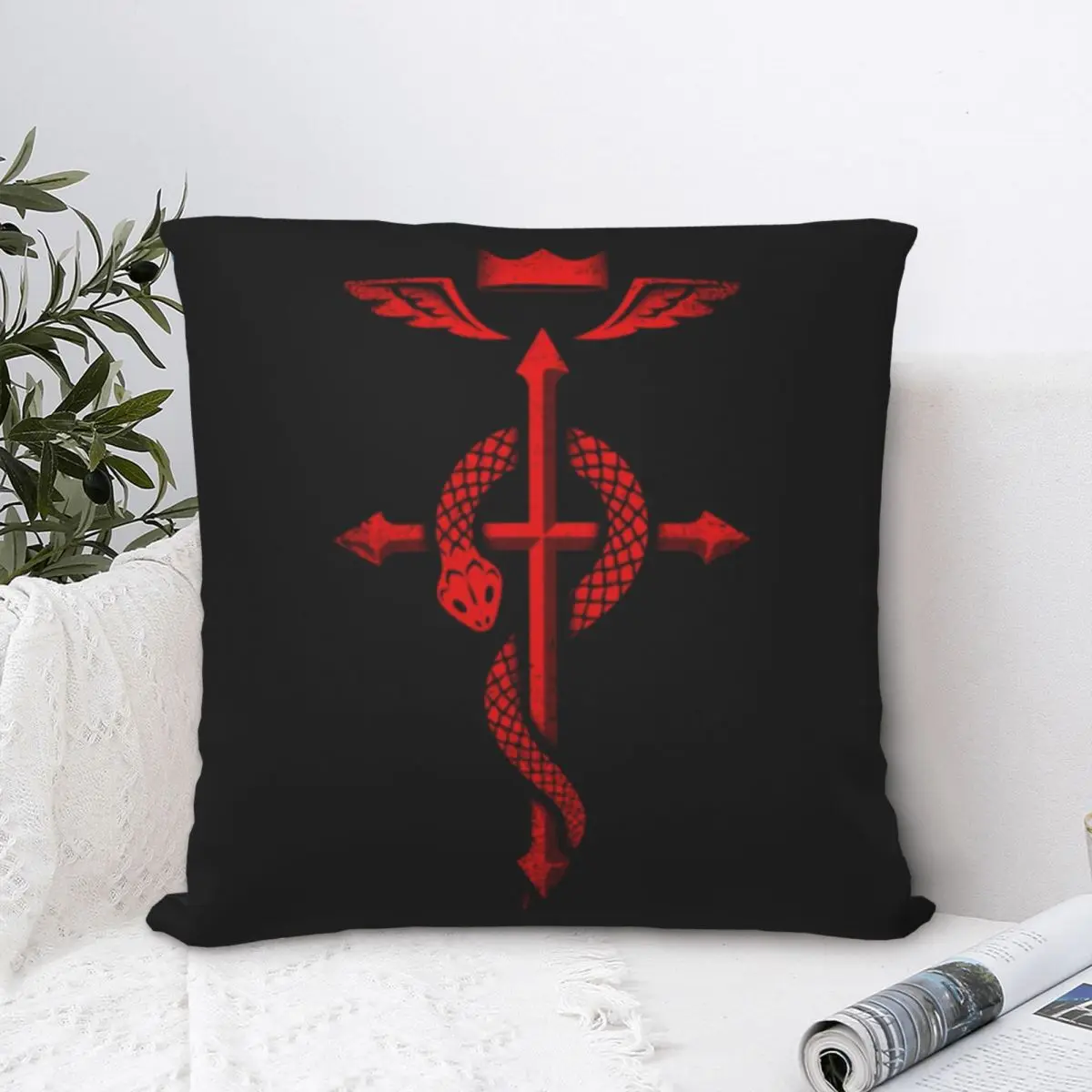 

Fullmetal Alchemist Flamel Essential Square Pillowcase Polyester Pillow Cover Velvet Cushion Decor Comfort Throw Pillow For Home