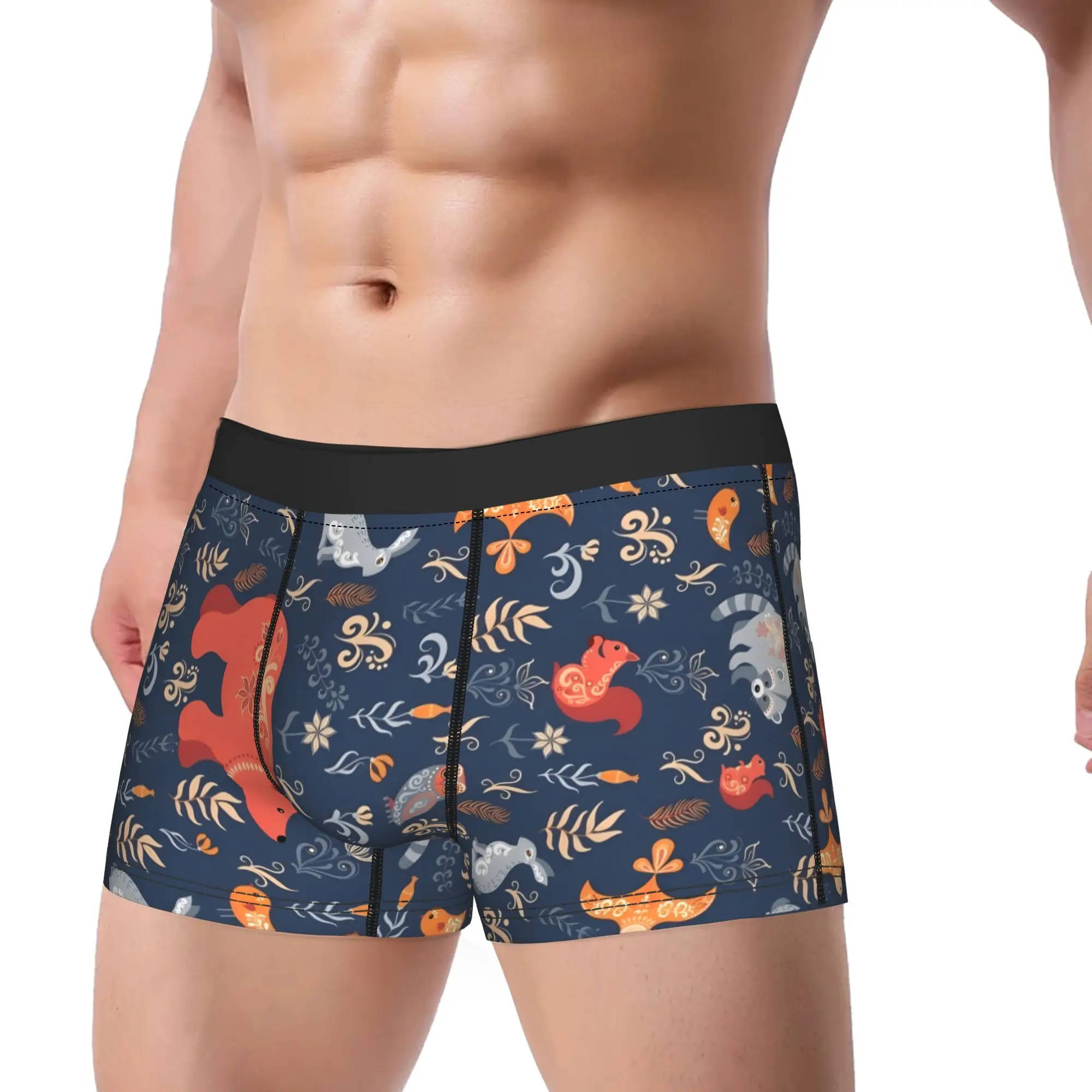 Fairy Tale Forest Underpants Breathbale Panties Men's Underwear animal Comfortable Shorts Boxer Briefs