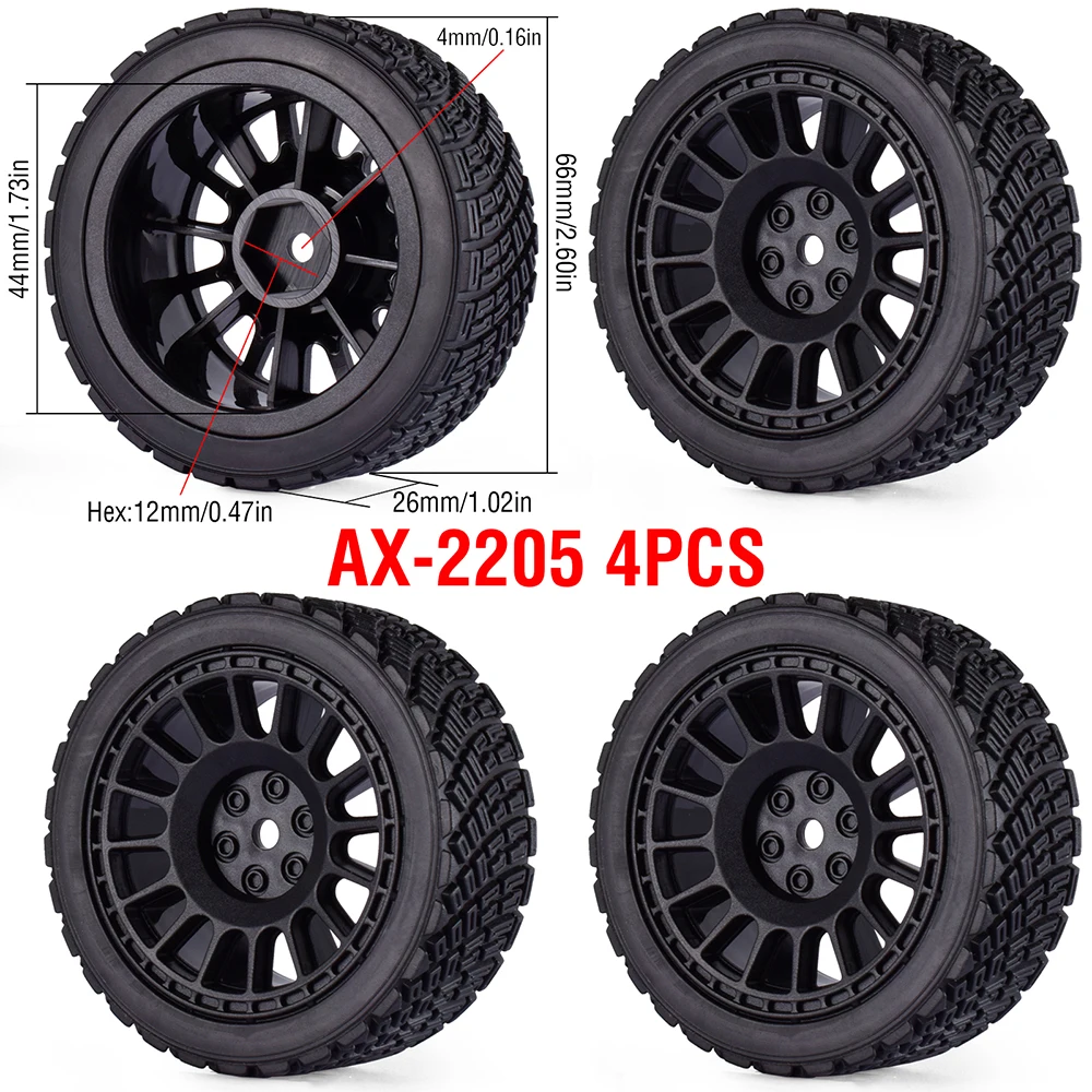 12mm Hex RC Wheels and Tires 1/10 for Rally Car Truck Drift On-Road Racing Car Tamiya TT02 Traxxas HSP HPI RedCat