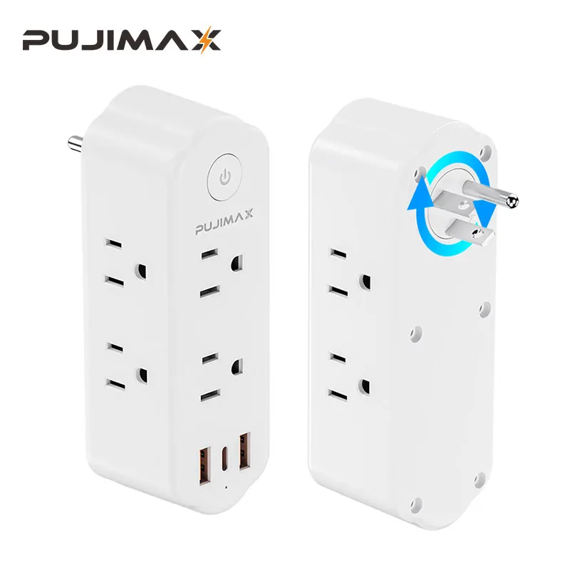 PUJIMAX Smart Extender 6 Outlet 3 gniazda dwa porty USB USB przedłużacz na wtyczkę dla Alexa Home 15A US Standard ﻿