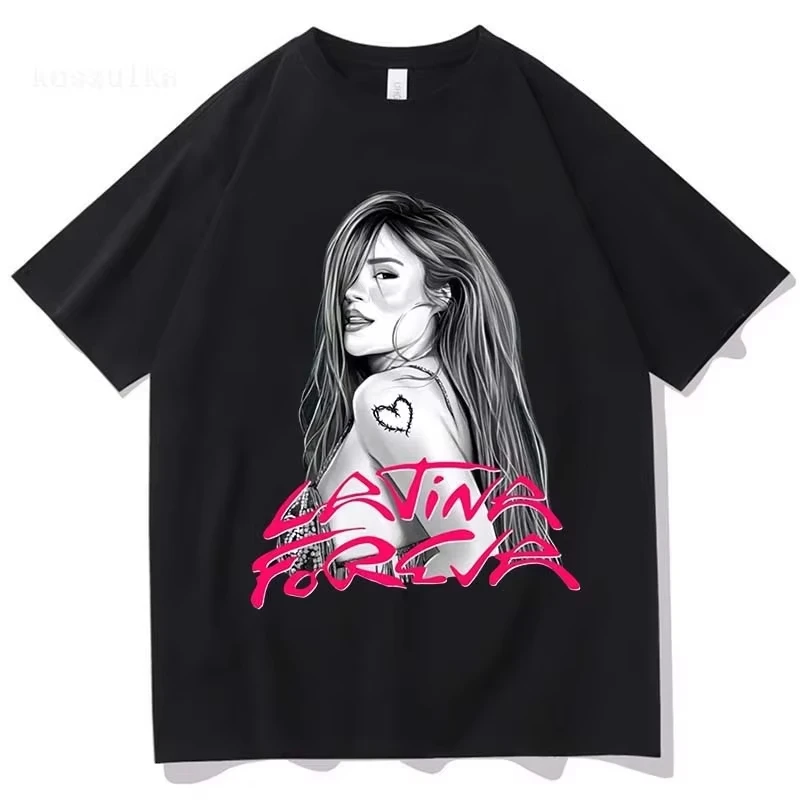 

Karol G LATINA FOREVA 2025 Tshirt Funny Men/Women Clothing Harajuku T-shirt Unisex Vintage Kawaii Cotton Tops Graphic T Shirts