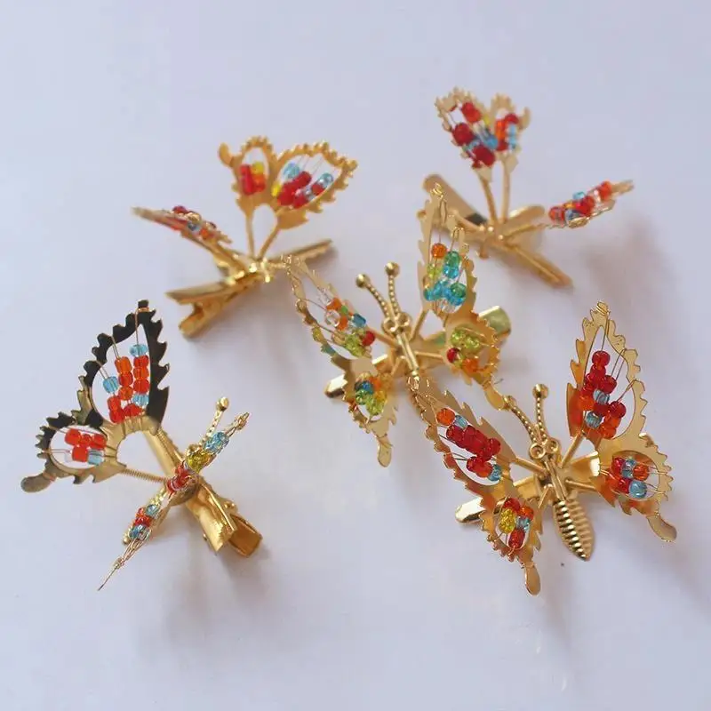 12 Stück 3D-Bewegliche Schmetterlings-Haarspangen Metall-Haarschmuck mit Beweglichen Flügeln Haarspangen für Frauen, Mädchen und Kinder – Detail 9