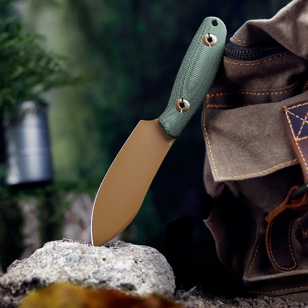 

TRIVISA Straight Eggplant Knife Camping Hunting tactical Knives With Kydex Sheath Multi-tool gift for men professional knife