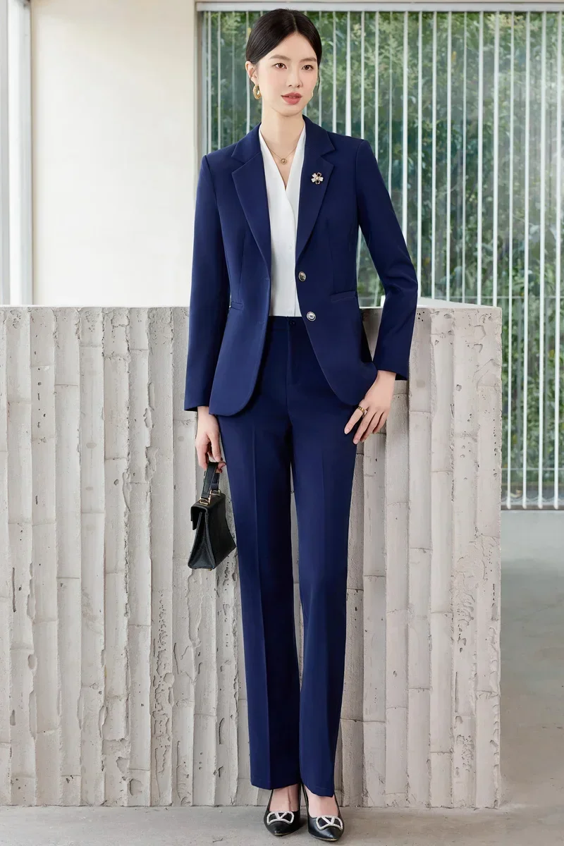 

Alyssa High-quality fashionable professional women's clothing, two-piece pants + blazer. 2025 autumn and winter new models
