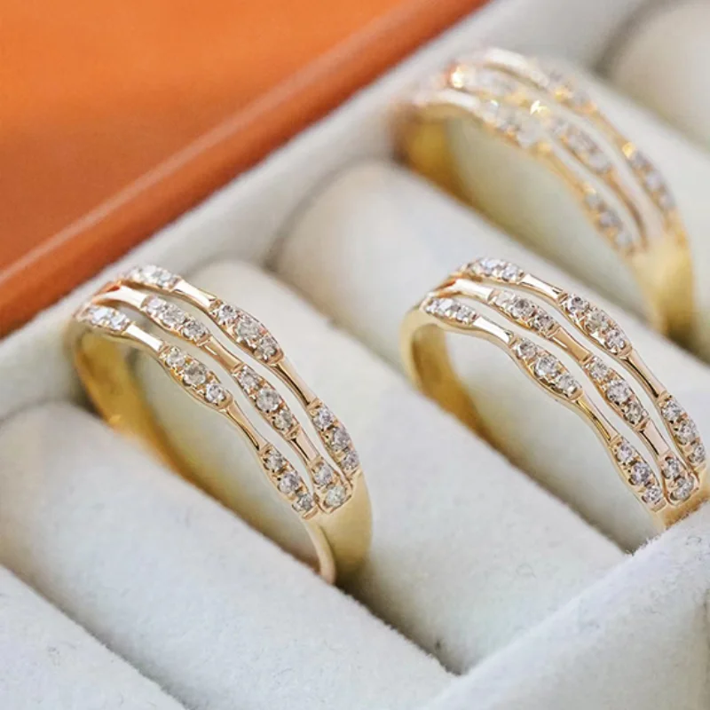 CAOSHI Gold Color Finger Ring Female Delicate Wedding Bands Dazzling Zirconia Accessories New Fashion Engagement Jewelry Gift