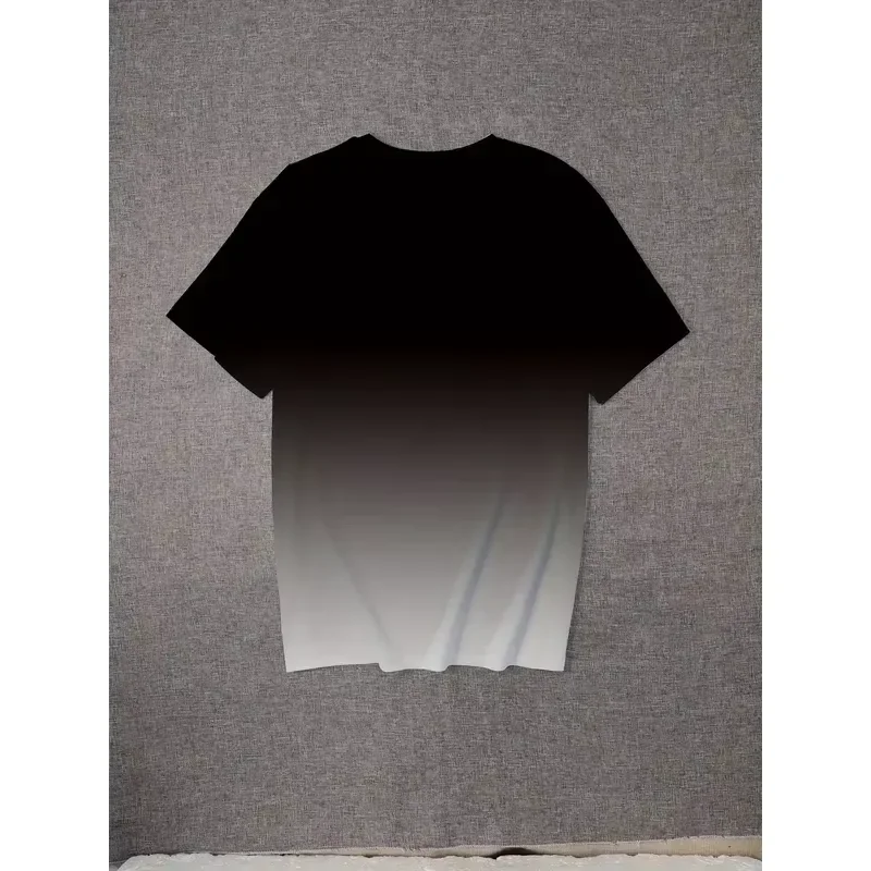 3D Digital Print 2026 New Men T Shirt Cotton High Quality Short Sleeve Casual Black Grey Top Tee Summer Basic Solid Color