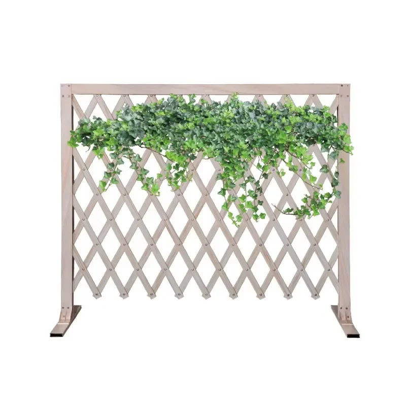 ZSTARR Eco-Friendly White Vinyl PVC Faux Wood Picket Fence Stretchable Foldable Lattice Mesh Garden Backyard Outdoor Indoor