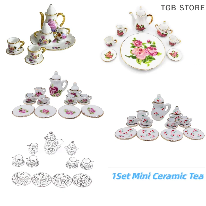 

1:12 кукольный домик миниатюрный мини-керамический чайный сервиз мебель домашняя модель декор игрушка кукольный дом аксессуары