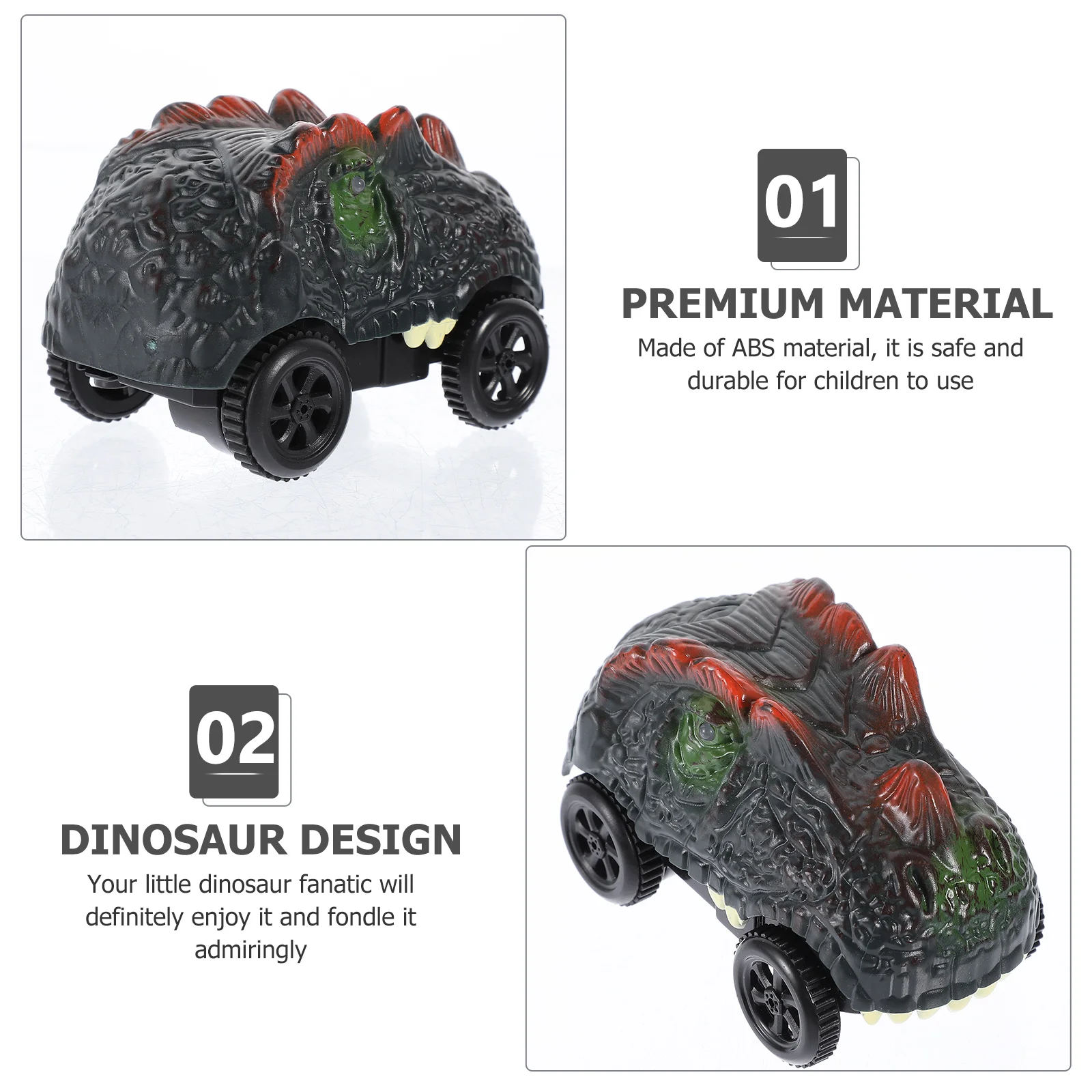 Dinosaur Car Track Racing Automobile Toy Vehicle Mini Toys Pull Back Cartoon Abs Plaything Electric Child Cars