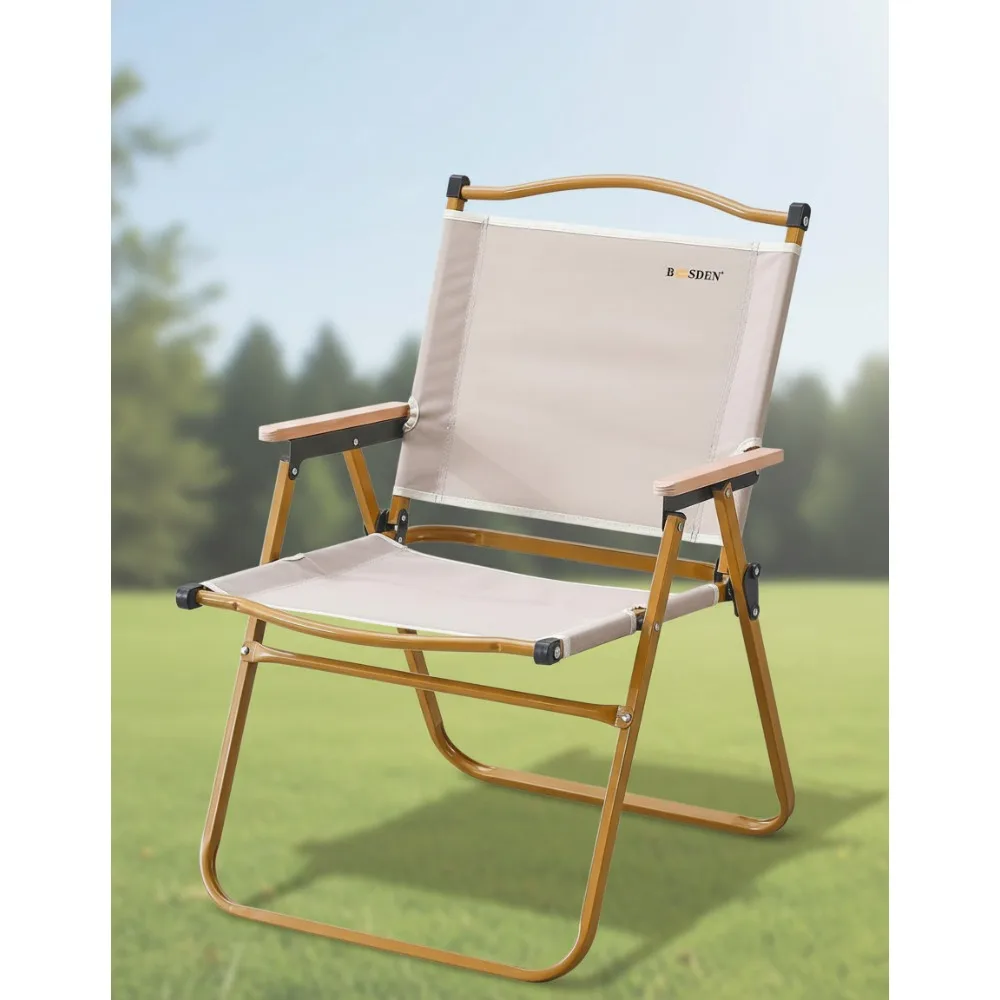 

Портативный складной стул для кемпинга, сверхлегкий уличный пляжный стул с деревянной ручкой для пикника, путешествий, пеших прогулок, поддерживает 330 фунтов