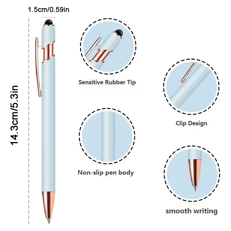 33 Personalized Metal Retractable Ballpoint Pens with Aluminum Body and Touch Screen Pen Tip, Customizable with Names, Quotes, Company Logos, Etc. Featuring a Touch Screen Pen Tip, Elegant and Deep Morandi Colors, Suitable for School and Office Use, Perfect for Holiday Gifts and Conference Gifts