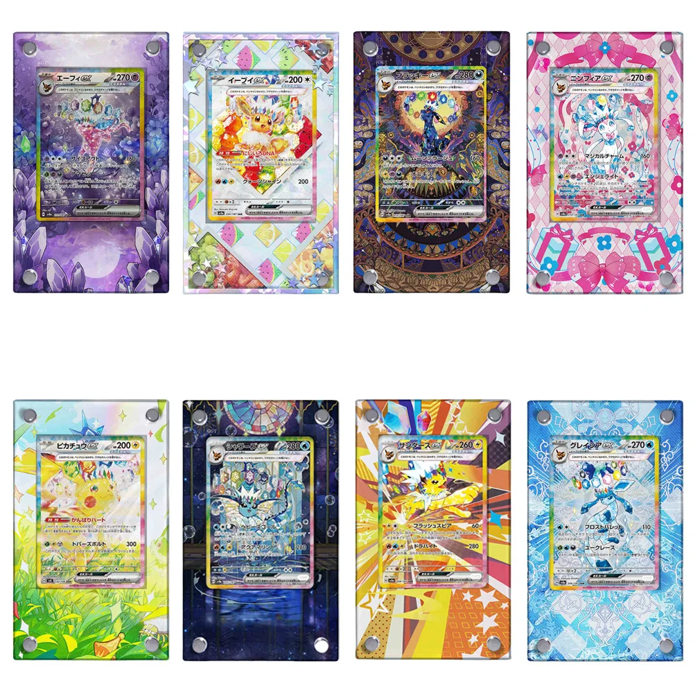Anime Pokemon Spiel Sammlung Karte Ziegel Flareon Eevee Umbreon Sylveon Vaporeon Jolteon Acryl Karte Display Stand Rack