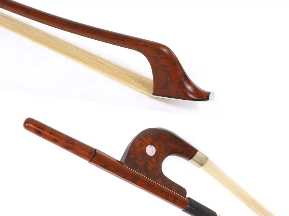 

Expert 3/4 Size Double Bass Snake Wood German Style Handle Dot Inlay Bows Hair Upright for Bass Performer High Quality