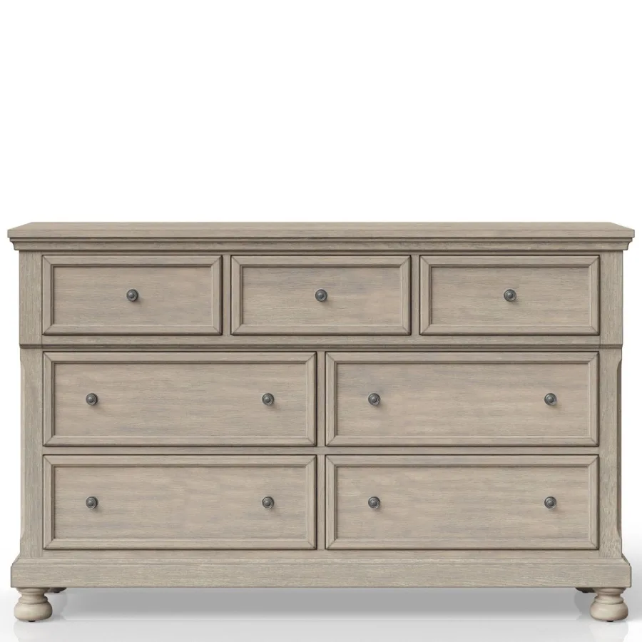 Seven Drawer Dresser Antique Gray
