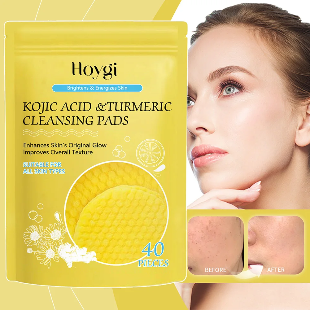 

Очищающие подушечки с койевой кислотой и куркумой, подушечки для скраба для лица с куркумой, очищающие подушечки для лица, отшелушивающие, очищающие подушечки с койевой кислотой, 40/80 шт.