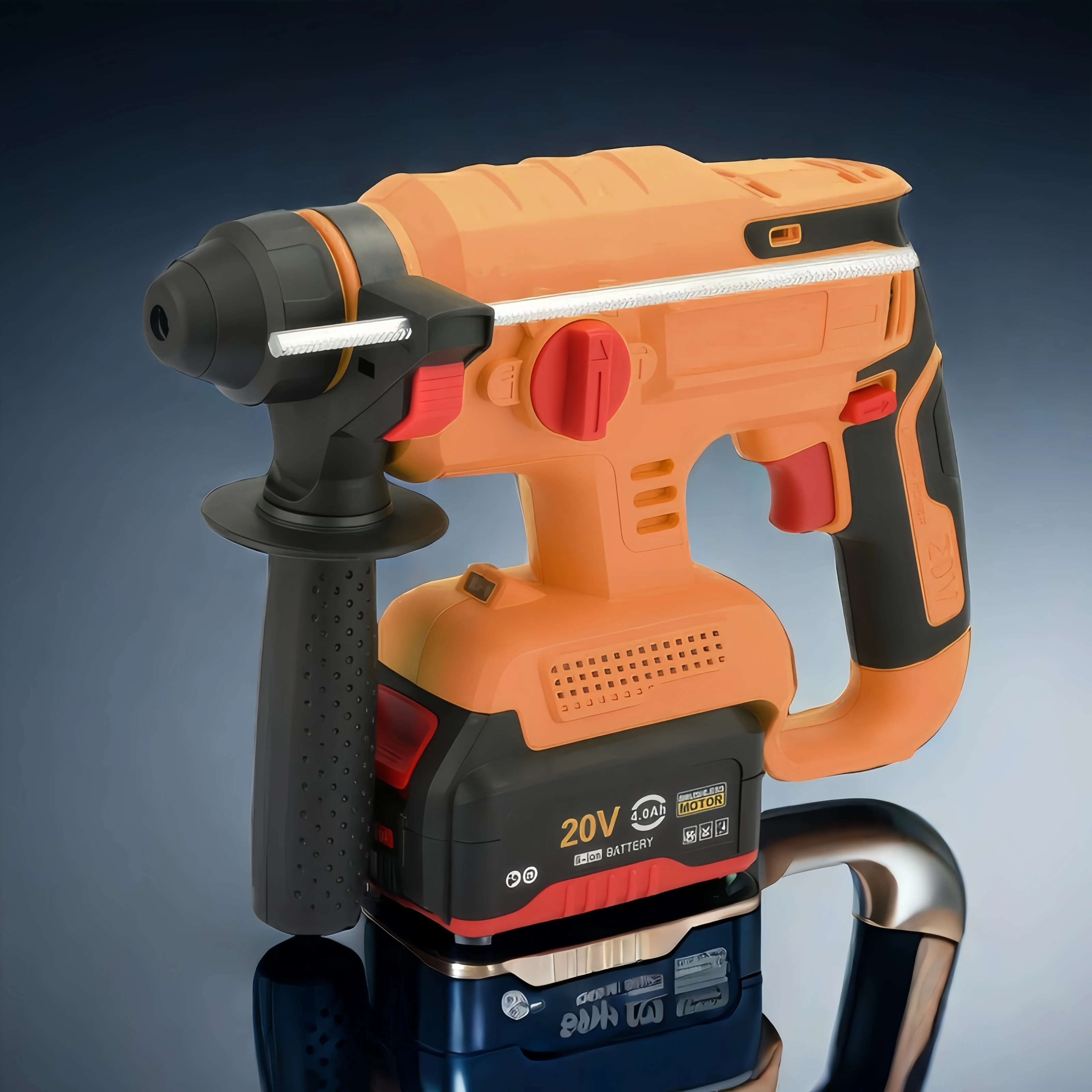 

Industrial 20V Cordless Power Hammer Drill Battery-Powered Demolition Hammer Machine DIY Grade Electric Lithium Battery Drill
