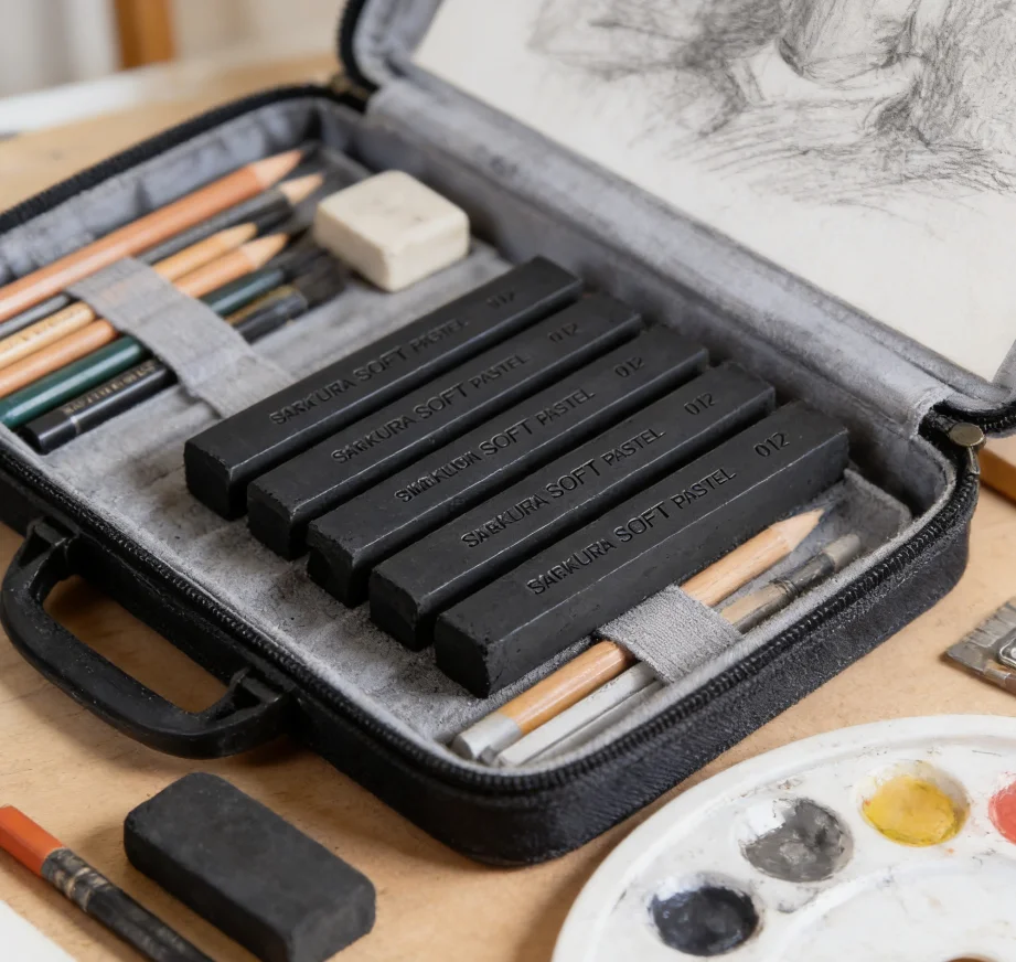 6 Stück weiche Pastellkreide, professionelle weiche Kreidestifte zum Zeichnen, Skizzieren, Schwarz-Weiß-Malerei, Pastelle, Kunstbedarf – Detail 5