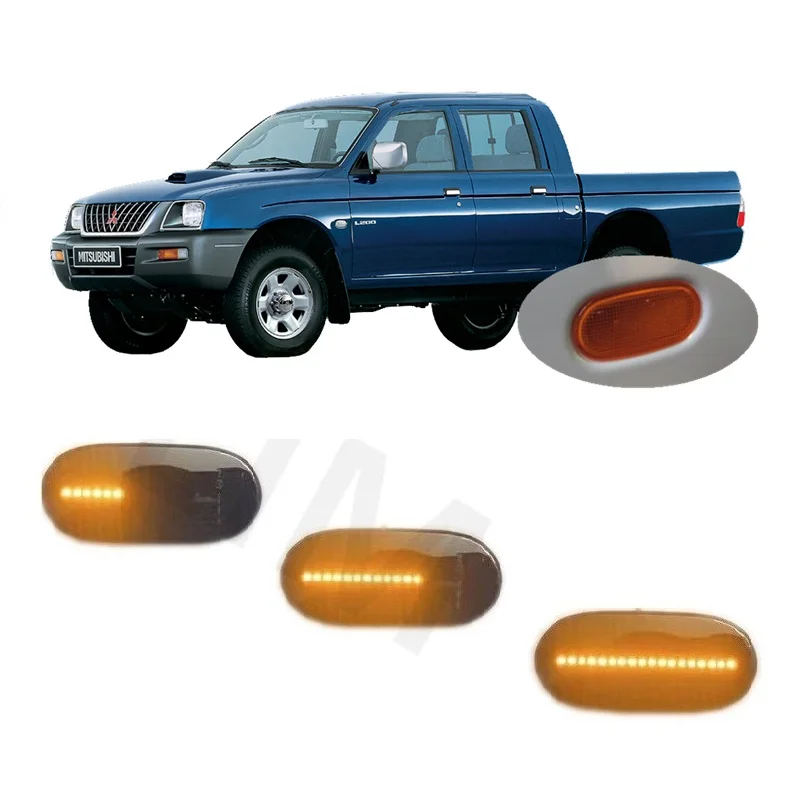 for Mitsubishi L200 1996 - 2005 Triton 2005 - 2015 Dynamic LED Indicator Side Marker Turn Signal Light Repeater