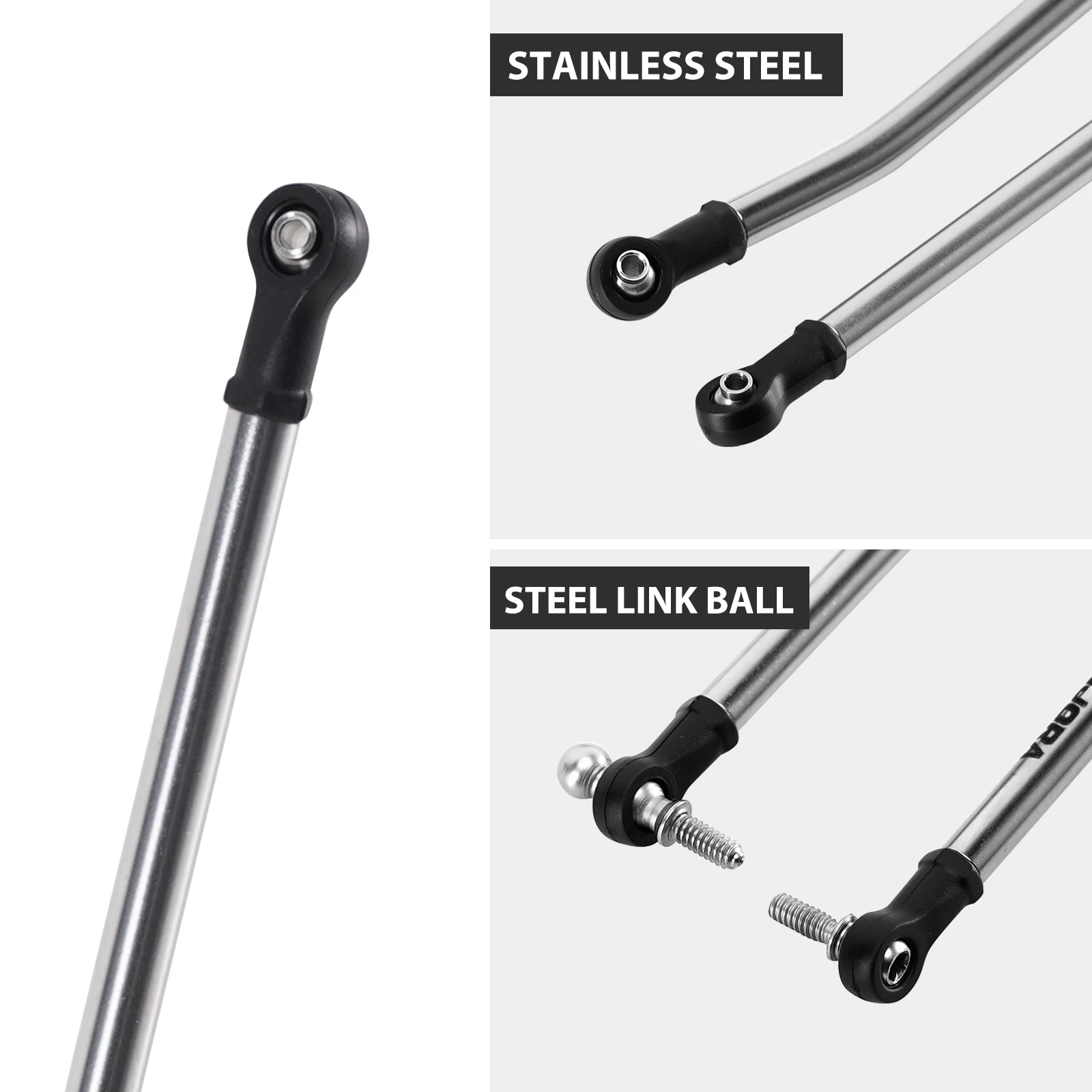INJORA Edelstahl-Fahrwerks- und Lenkungsbauteile mit hoher Freihöhe für 1/30 Axial SCX30, 99 mm Radstand – Detail 6