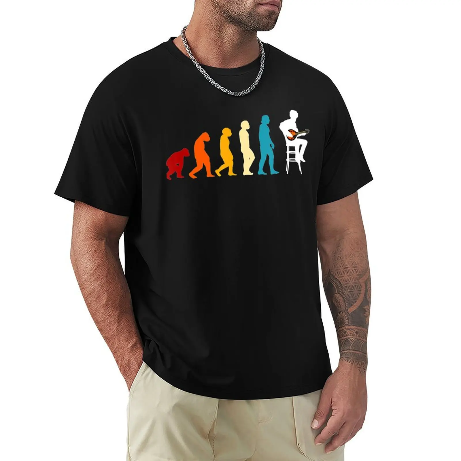 Great Mandolin Evolution Folk Music Bluegrass T-Shirt Industrial Work Tee Shirt