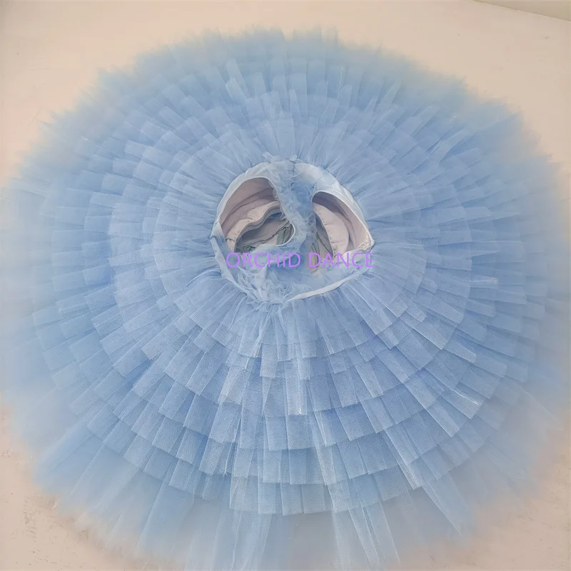 Professional Unique Design Custom Size 12 Layers Kids Girls Women Adult Dance Performance Wear Blue Bird Ballet Tutu Costumes