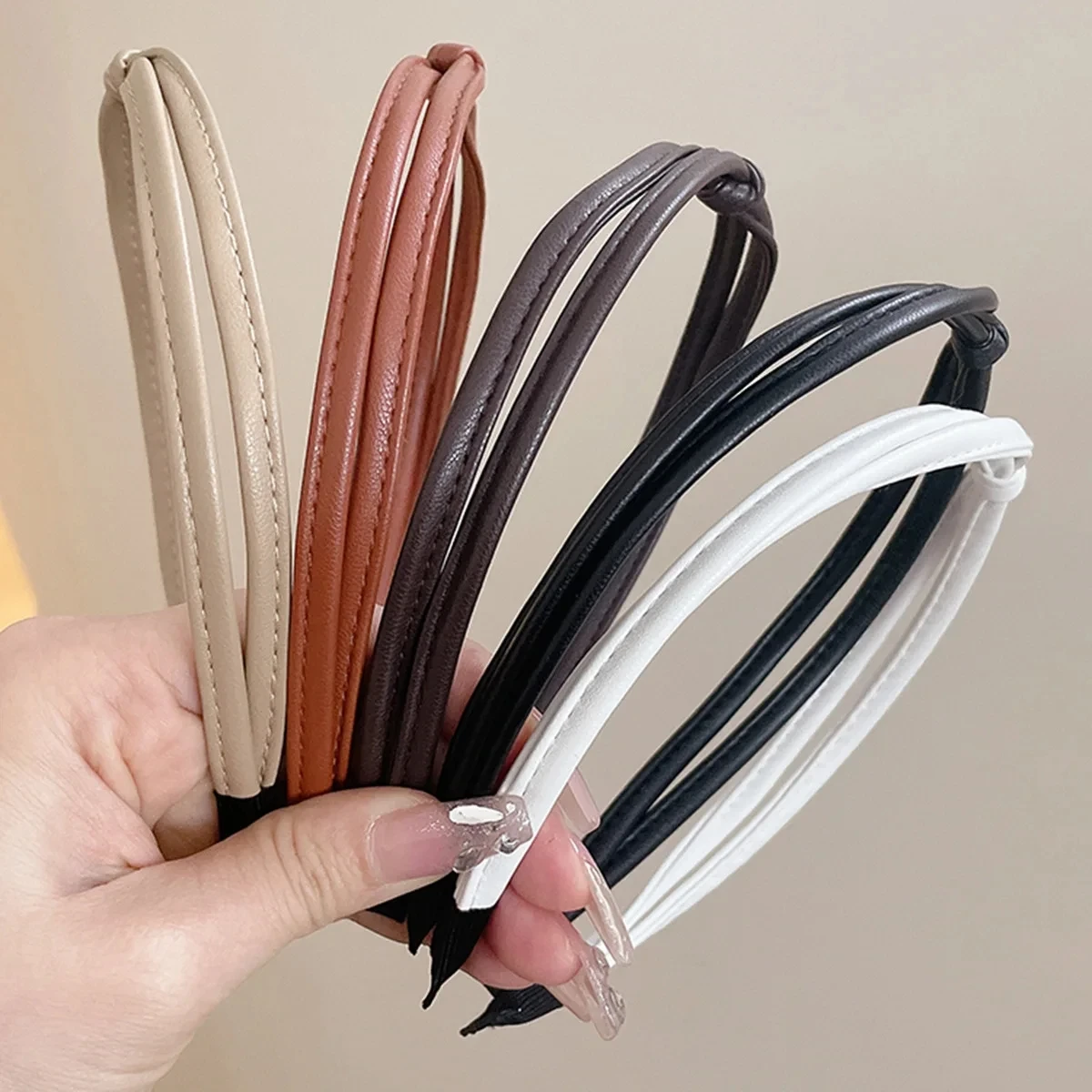 Korean Leather Braided Headband Vintage Knotted Headband Womans Temperament Elegant Hair Band Hair Hoop Hair Accessories