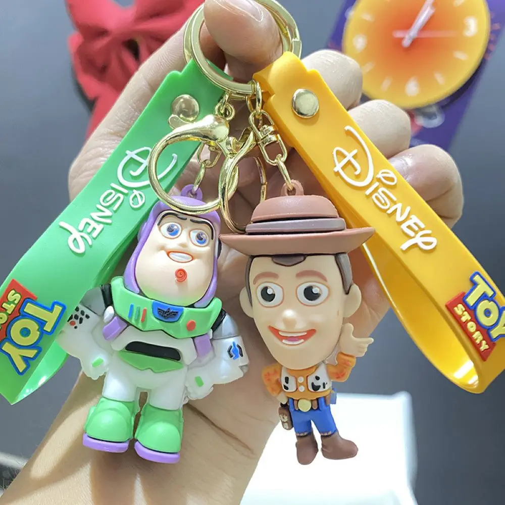 MINISO 1-5pcs Disney Toy Story keychain Buzz Lightyear Woody Roseau Keychain Keyring Gift for kids friends Christmas