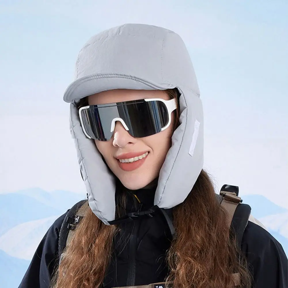 Winddichte Winter-Lei-Feng-Mütze mit integriertem Gesichts- und Ohrenschutz, warme Kopfbedeckung für Outdoor-Aktivitäten, Radfahrer-Mütze, warme, verdickte Mütze mit Ohrenklappen, Angelmütze – Detail 4