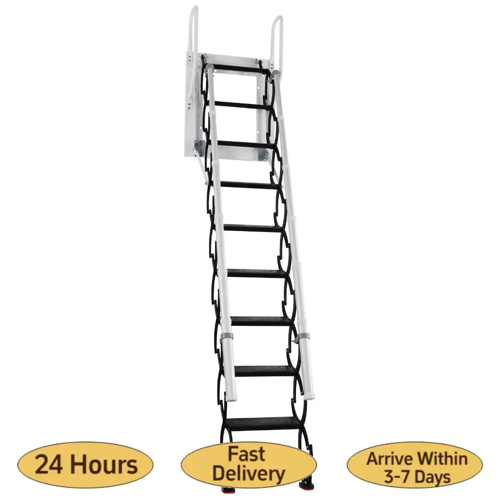 

Складная лестница-чердачная платформа с 2 поручнями и выдвижной системой, металлическая телескопическая лестница-стремянка, грузоподъемность 660 фунтов, для использования внутри и снаружи помещений