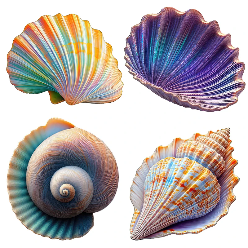 Three Ratels CC106 Colorful ocean shell cartoon wall stickers for home decoration  toilet decals car stickers
