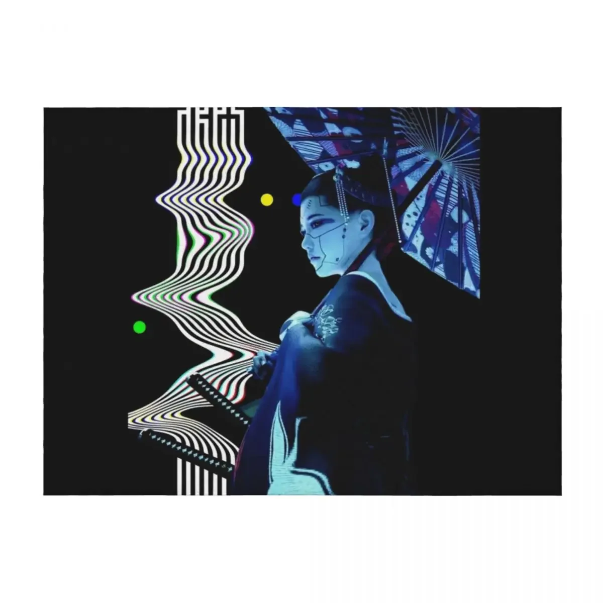 

Vaporwave Cyberpunk Geisha Throw Blanket Sofa Quilt Blankets For Sofas warm for winter Blankets For Baby Blankets