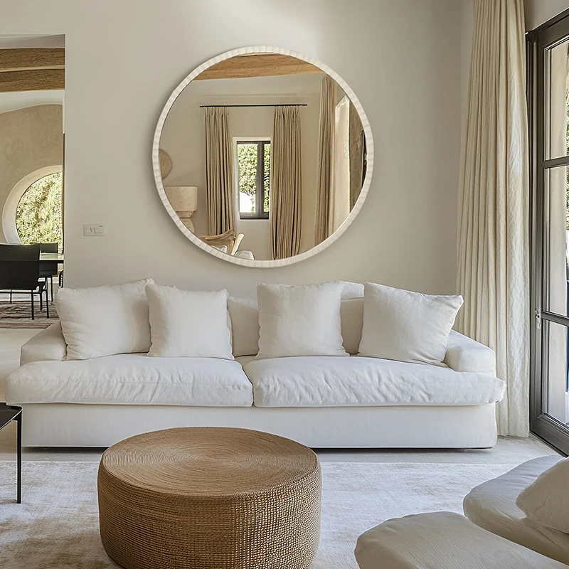 

Французское декоративное зеркало, европейская классическая гардеробная, настенное подвесное, белое круглое зеркало Enigma для гостиной, настенное